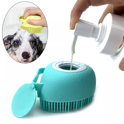 Pet Silicone Brush with Soap Dispenser - Joyful Paw Co 