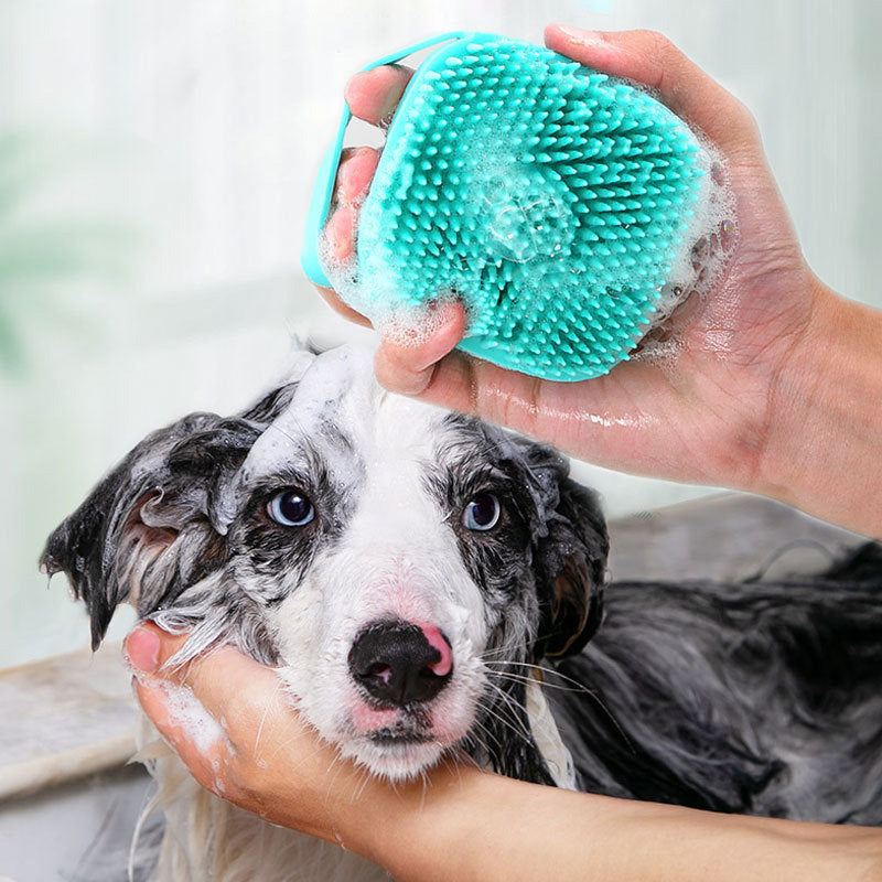 Pet Silicone Brush with Soap Dispenser - Joyful Paw Co 